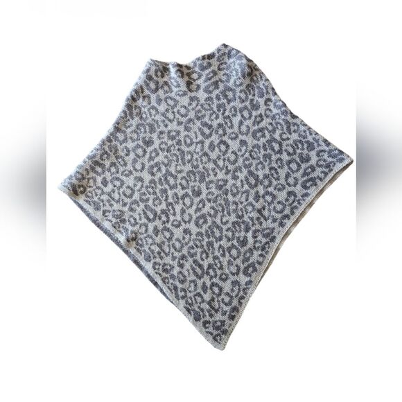 Nardi & Tagliaferri Leopard Print Knit Poncho Mohair Wool Blend Made in Italy - Picture 6 of 8
